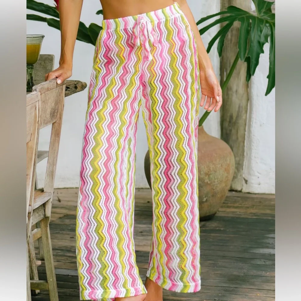 Chevron Drawstring Cover-Up Pants - Picture 2 of 2